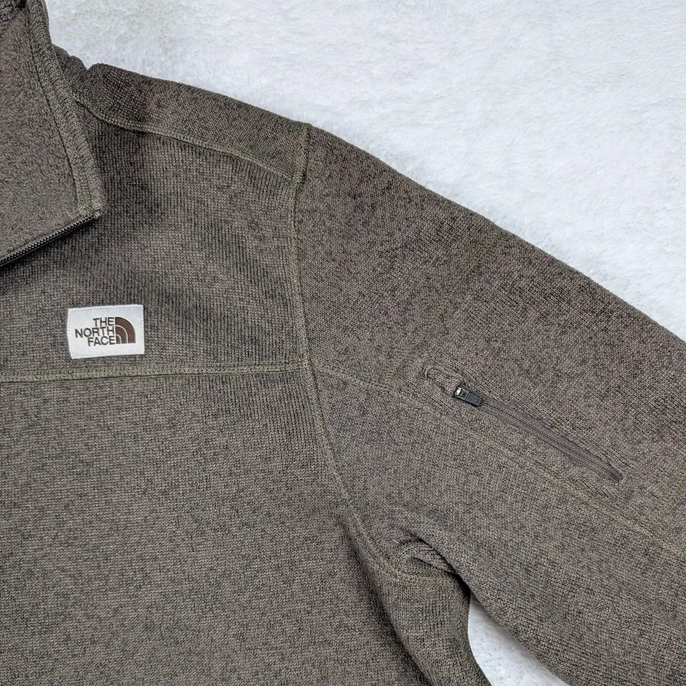 The North Face Gordon Lyons 1/4 Zip‎ Mens 2XL Brown Deep Pile Fleece Pullover